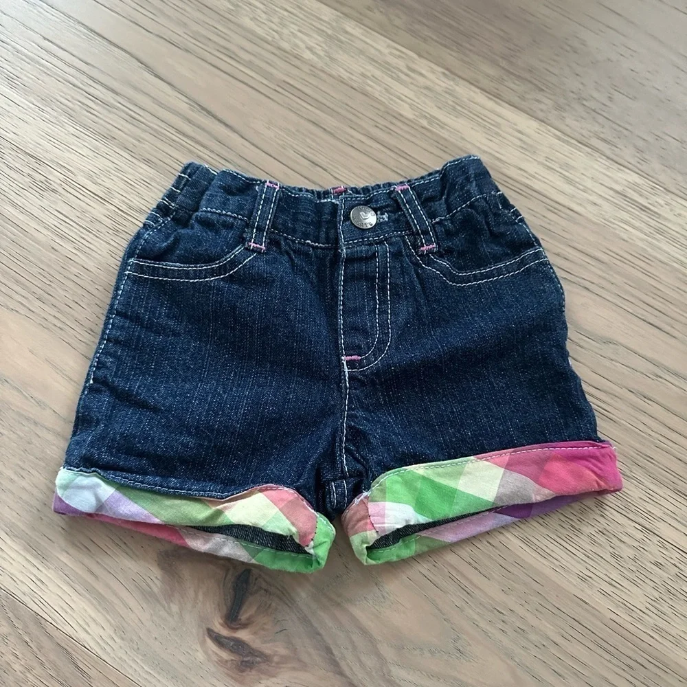 Young Hearts Girls Plaid Button Up Sleeveless Collared Tank Shorts Set Size 18M - Picture 10 of 12